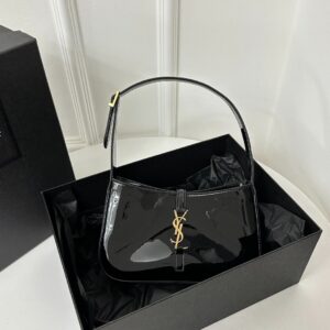 Buy YSL Le 5 A 7 Black Shoulder Bag In Shiny Patent