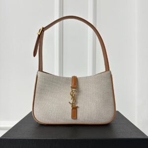 Buy YSL Le 5 A 7 Greggio-Brick Shoulder Bag Canvas Leather
