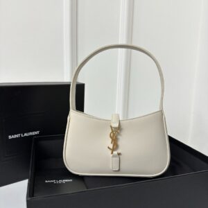 Buy YSL Le 5 A 7 Off White Shoulder Bag In Smooth Leather