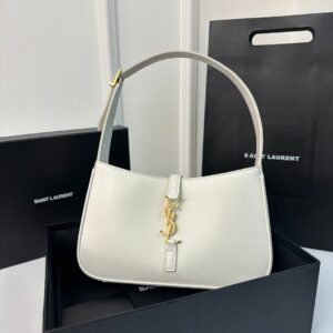 Buy YSL Le 5 A 7 White Shoulder Bag In Smooth Leather