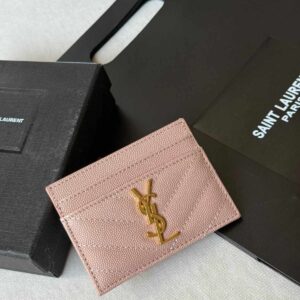 Buy YSL Monogram Pink Chevron Quilted Leather Card Holder