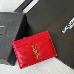 Buy YSL Monogram Red Chevron Quilted Leather Card Holder