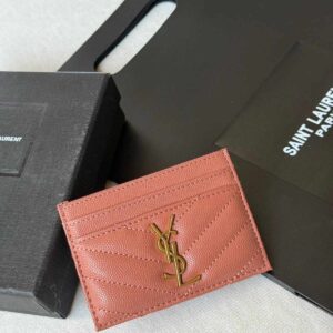 Buy YSL Monogram Rose Antique Quilted Leather Card Holder
