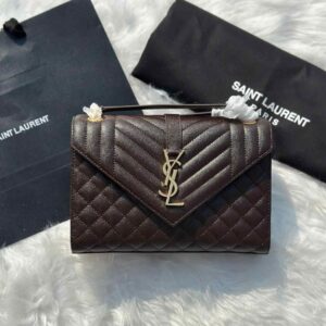Buy YSL Rich Maroon Medium Monogram Envelope Shoulder Bag