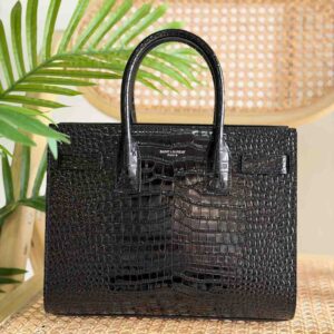 Buy YSL Sac De Jour Nano Black Crocodile Embossed Bag