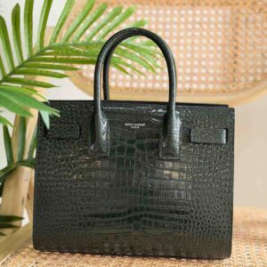 Buy YSL Sac De Jour Nano Dark Green Crocodile Leather Bag