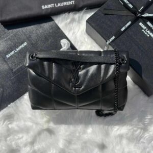 Buy YSL Toy Puffer All Black Matelasse Leather Shoulder Bag