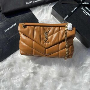 Buy YSL Toy Puffer Brown Matelasse Leather Shoulder Bag