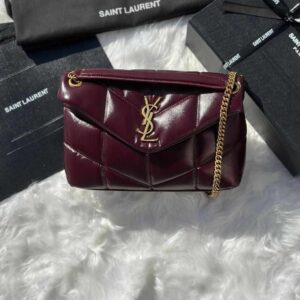 Buy YSl Toy Puffer Burgundy Matelasse Leather Shoulder Bag