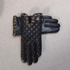chanel leather winter gloves