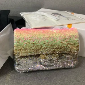 CHANEL Silver Sequins Mini Flap Bag | Super Master Quality Replica