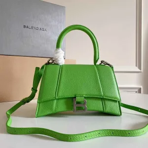 green Balenciaga Hourglass top handle bag