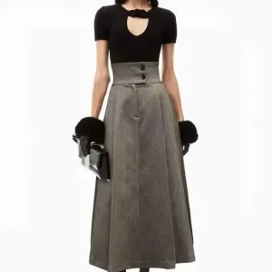 Alexander high-waisted gray maxi skirt