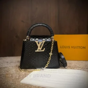 LOUIS VUITTON Capucines MM Bag | Black Taurillon Leather | Luxury Handbag