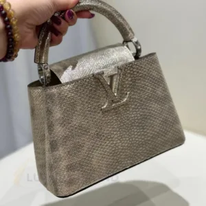 LOUIS VUITTON Capucines MM Bag | Black Taurillon Leather | Luxury Handbag