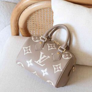 Louis Vuitton Speedy 20 Bandouliere Beige Empreinte Monogram Giant Handbag - Dubai Luxury Items