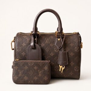 Louis Vuitton Speedy P9 Bandoulière 25 Coffee Bean Calfskin Monogram Handbag