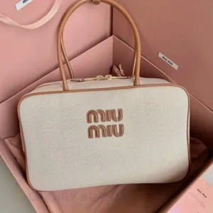 MIU MIU Nappa Leather Pouch | Soft Grainy Calfskin Pouch | Luxury Makeup Bag