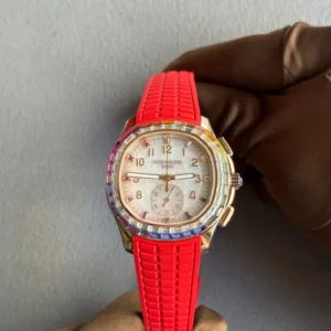 Patek Philippe Aquanaut Luce Rainbow Chronograph White Mother Of Pearl