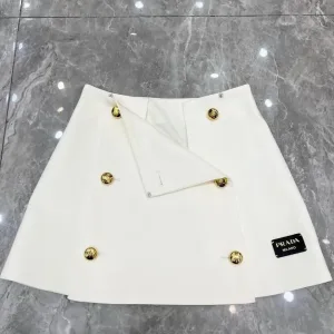 prada Elisabetta Franchi asymmetrical cotton gabardine mini skirt