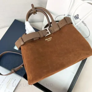 PRADA Saffiano Leather Buckle Handbag | Iconic Designer Crossbody Bag