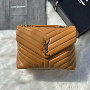 Saint Laurent Loulou Medium Camel Matelasse Lambskin Bags