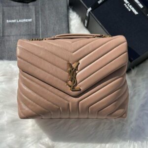 Saint Laurent Loulou Medium Dark Beige Matelasse Lambskin Bags