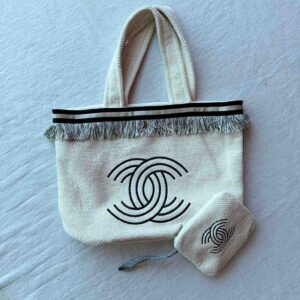 Shop Chanel Tote Beach Bag CC With Pouch | Bags Dubai