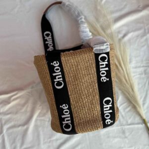 Shop CHLOE Natural Woody Raffia Tote Basket Bag |Bags Dubai