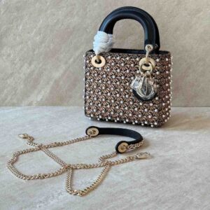Shop Dior Mini Lady Dior Bag Cotton Crystals Pearls | Bags Dubai