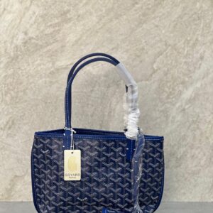 Shop Goyard Anjou Mini Tote Bag Blue Goyardine Canvas