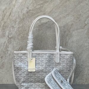 Shop Goyard Anjou Mini Tote Bag White Goyardine Canvas